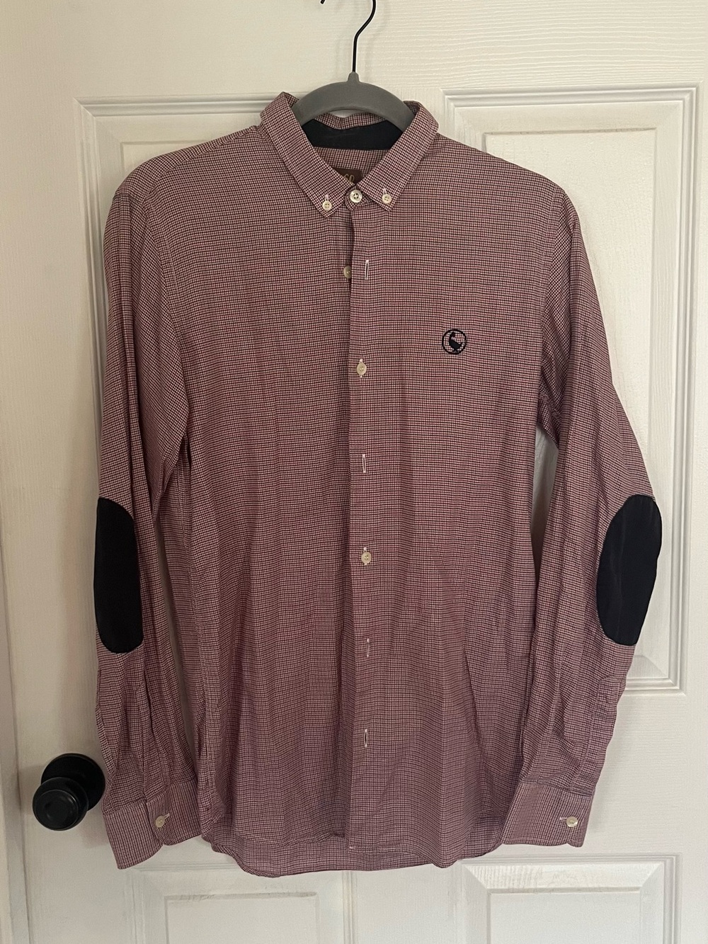 El Ganso Men's Button-Down Shirt with Elbow Patches - Burgundy